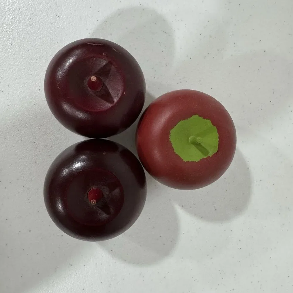 Set of 3 Vintage Decorative Red Wooden Apples Home/Kitchen Decor
